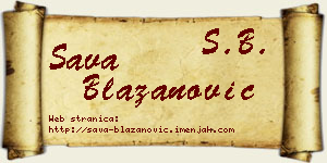 Sava Blažanović vizit kartica
